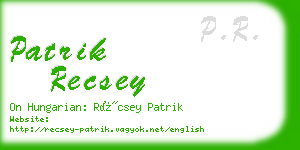 patrik recsey business card